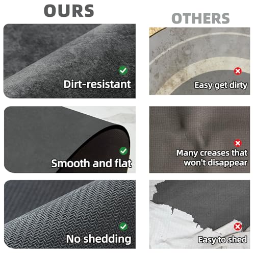 TYUU Bath Mat, Bathroom Rugs Non Slip Washable Thin Absorbent Quick Dry Bath Mat Fits Under Door Bathroom Floor Mat Perfect for Bath, Shower, or Sink 16"x24" Dark Grey - color: Dark Grey, size: 1'4" X 2' (Rectangular)