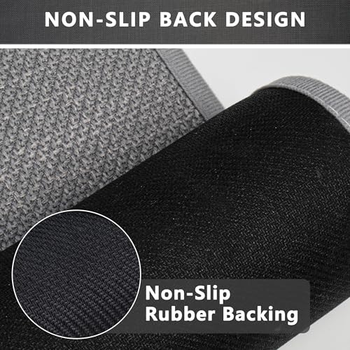 Bathroom Rugs Non Slip Bath Mat, Bathroom Mat Quick Dry Machine Washable Rugs, Shower Rug 17" x 32", Grey Thin Bath Mat Fit Under Door - color: Grey, size: Medium(17"x32")
