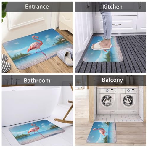 Bath Mat Tropical Cute Flamingo Modern Art Boho Quick Dry Bathroom Rugs Non Slip Absorbent Shower Flannel Rug Floor Mat for Bathroom,Bathtub,Sink,Bedroom,16"X24" - color: Cay28