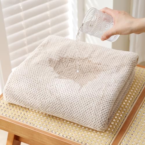 30x60 Inches Large Bath Towels Set Super Soft Absorbent 350GSM Thin Microfiber Towels for Bathroom - Beige,6-Piece