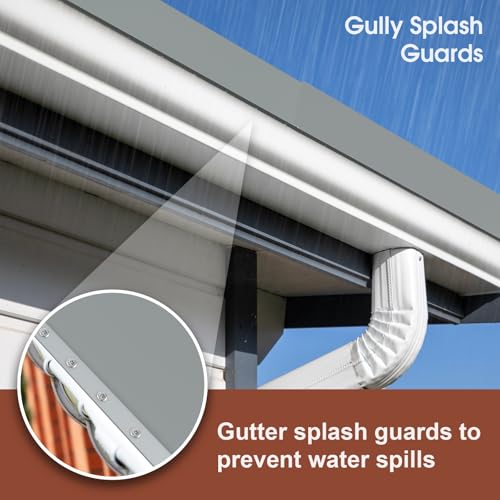 Gutter Valley Splash Guards, 15.7 x 3.5 Inch 4 Pack Gutter Guard, Aluminum Rain Gutter Guard Downspout Rain Diverter for Roof Shingle, Rain Drip Guard for Straight House (Gray) - color: Gray