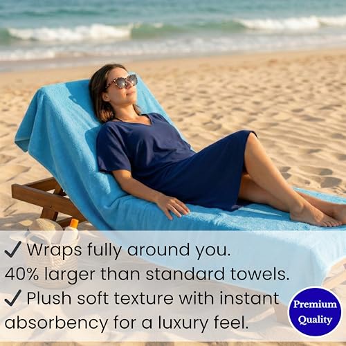 SALBAKOS Luxury 100% Turkish Cotton 40x80 in Extra Large Beach & Bath Towels | Oversized Bath Sheets | Premium Hotel Quality Thick Soft Absorbent Turkish Towel (Pack of 1, Aqua, Jumbo Bath Sheet) - color: Aqua, size: Jumbo Bath Sheet