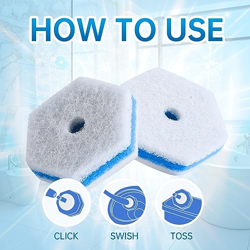Aimery 60 Counts Blue Disposable Toilet Bowl Cleaning Wand Refills Compatible with Much Wands