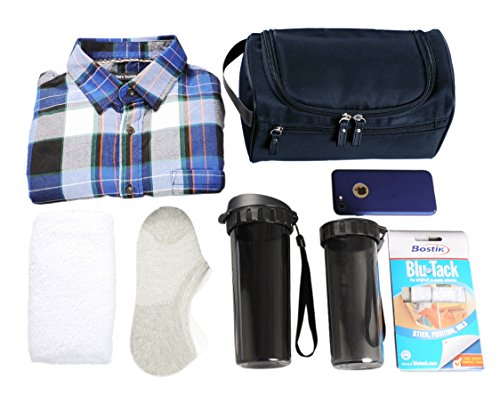 Vercord Mens Toiletry Bag Wash Travel Small Shaving Dop Kit Shower Bathroom Ditty Hygiene Bag Navy Blue - color: Navy Blue