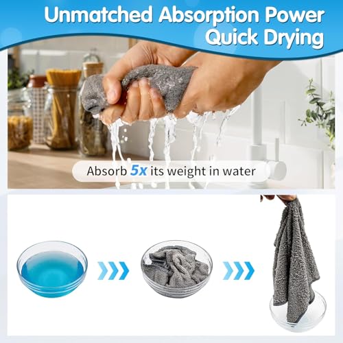 20 Pack Grey Microfiber Cleaning Cloth, Lint-Free Car Wash Towels, All-Purpose Absorbent Cleaning Rags for Housekeeping, Dust Cloth for Office, Mechanic, Automotive - color: Grey