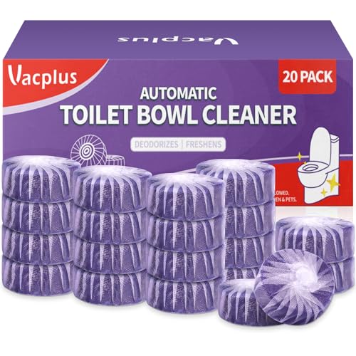 Vacplus Toilet Bowl Cleaners - 20 Pack Long-Lasting Toilet Cleaner Tablets, Prevent Stains & Deodorize, Purple - color: Purple, size: 1 Count (Pack of 20)