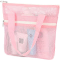 GYEUKHAM Portable Mesh Shower Caddy with 2 Zipper Pockets & Dual Handles, Quick-Drying Hanging Shower Tote for College Dorm, Gym, Travel & Camping, Pink - color: Small-Pink-1 Pack