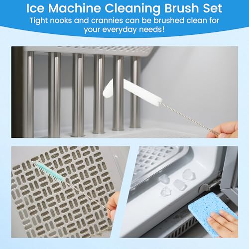 Ice Maker Cleaning Brush Set, 10 Ice Machine Cleaner Tools with 1 Pcs Scrub Sponge and 9 Pcs Gap Brush Sets