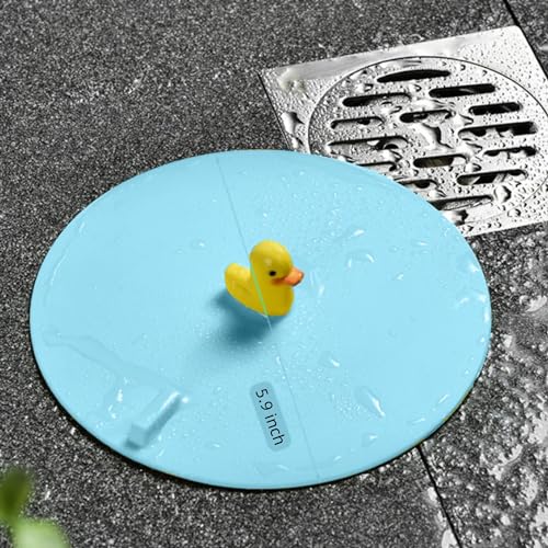 Sink Stopper Silicone Bathtub Stopper,Kitchen Sink Drain Stopper,Bathroom Drain Plug Stopper,Shower Drain Sink Stopper, Laundry Sink Drain Stopper (Blue Bottom+Yellow Duck) - color: Blue Bottom+yellow Duck