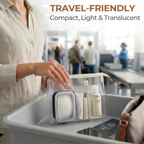 AIMAIAIMAI Enhanced Leak Proof Travel Soap Case, Compact Silicone Travel Soap Dish with Drainage Pad, Great for Gym, Camping, Bussines Trip (Black) - color: Black