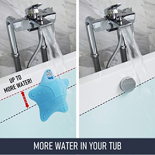 Bathtub Overflow Drain Cover, Bath Accessories, Soak Bath Overflow Drain Cover, Silicone Bath Tub Drain Plug with 5 Suction Cups, Adds Inches of Water for Deeper Bath, Tub Overflow Drain Stopper(Blue) - color: Blue