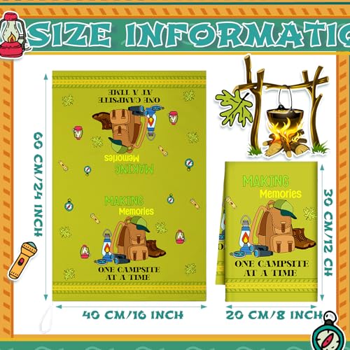 Boyiee Set of 6 Camping Kitchen Towels Absorbent Dishcloths Bonfire Tent Car Tea Towels 24 x 16 Inches with Funny Sayings Novelty Gifts for Campers Happy Camper Camping Accessories for Rv Campers - color: Colorful Camping