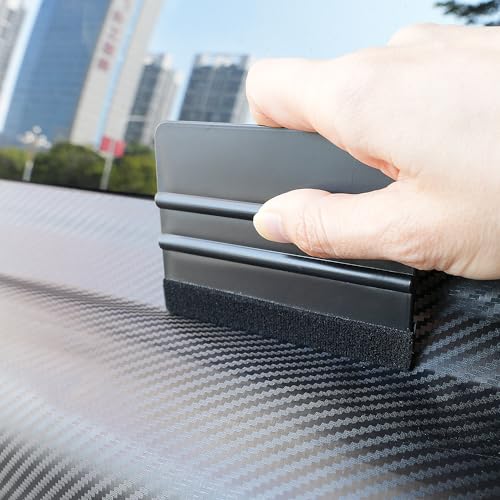 Umaki 4Piece Plastic Squeegee Set, 8IN/6IN/5IN/4IN, Window Tint Squeegee Vinyl Wrap Squeegee with Felt Edge, Wallpaper Tools Decal Applicator Vinyl Scraper, Perfect Smoothing/Cleaning Solutions - color: 4colors