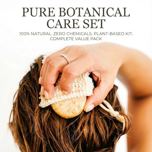Natural Loofah Back Scrubber for Shower for Men and Women, Exfoliating Loofah Sponge with Soap Saver (1Back+2Pads+1Bag) - size: 2Pads+1Back+1Bag