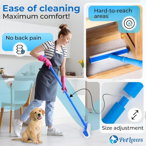 PetLovers Large Lint Roller with 3 Refills – 400 Total Sheets for Tackling Pet Hair, Extra Large Floor and Carpet Roller for Homes with Pets, Perfect for Floors, Furniture, and Loving Pet Owners - size: 4 Pack Floor Roller