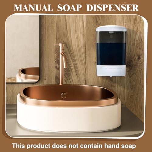 Hushee 6 Pcs Plastic Wall Mounted Soap Dispenser Commercial Manual Soap Dispenser Containers for Kitchen Shower Hotel(Black,33.8 oz 1000 ml) - color: Black, size: 33.8 oz 1000 ml