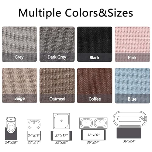 2 Pack Bathroom Rugs, Bath Mats for Bathroom Non Slip Washable, Quick Dry, Water Absorbing, Fits Under Door, Ultra Thin, Rubber Backing, Low Pile, Ideal for Shower, Sink,Oatmeal-24''x16' - color: Oatmeal, size: 24'' x 16'' (2 Pack)