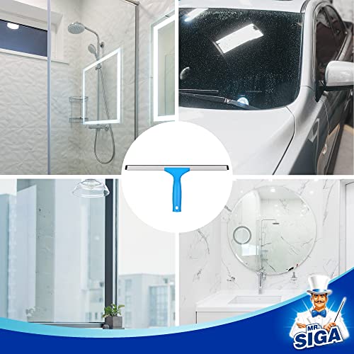 MR.SIGA Professional Window Cleaning Combo - Squeegee & Microfiber Window Scrubber, 14" - size: 14-inch