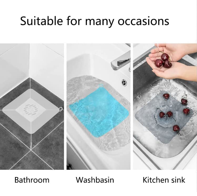 Silicone Tub Stopper Floor Drain Cover,2 Pieces Sewer Anti-Odor Mat Deodorizing Drain Plugs for Kitchen,Bathroom and Laundry(8x8 inch) Grey - color: Gray/8*8 Inch/2-piece Set