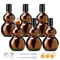 Essential Oil Roller Bottles, Amber Gourd Shaped Glass Roller Bottles with Stainless Steel Roller Ball, for Travel,Perfume (Amber-Black Cap, 100ML) - color: Amber-Black Cap, size: 100ML