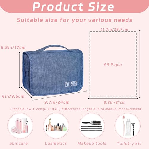 Toiletry Bag Travel Bag with Hanging Hook, Waterproof Capacity Hanging Multifunctional Makeup Bag for Toiletries, Portable Cosmetic Bag Travel Organizer for Women and Men(Navy Blue) - color: B2-Navy Blue