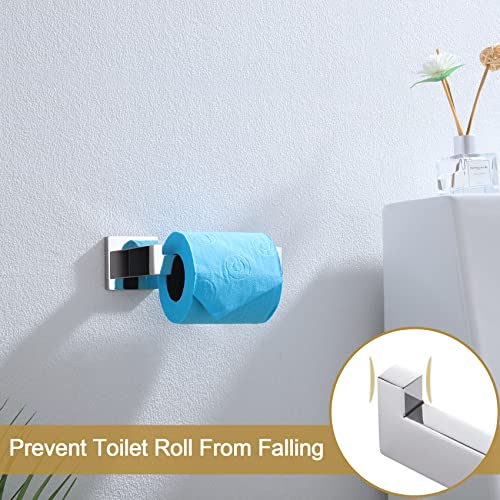 KOKOSIRI Toilet Paper Holder Chrome Toilet Roll Holder for Bathroom Kitchen Washroom T-304 Polished Stainless Steel Wall Mounted, 2 Pack, B2003CH-P2 - color: Polished Chrome, size: Without Shelf(2 Pack)