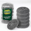 6PCS Steel Wool Scrubber Wire Sponge Set, Barbecue Grill Cleaning Scrubber Pads, Stainless Steel Scrubber Replacement for Scouring Messes from Cast Iron, Pots, Pans, Grill, Stoves, Sink (6 Pads) - size: 6 Pads