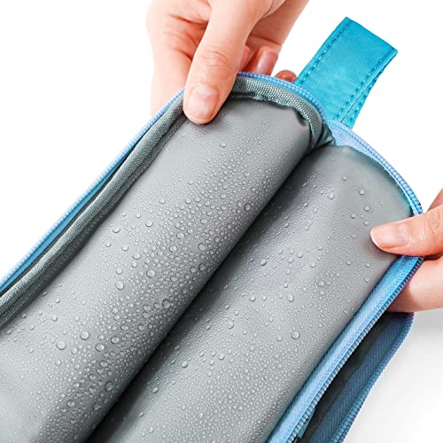 Kids Toiletry Bag for Girls, Travel Toiletry Bag for Teen Girls Cosmetic Bag Makeup Bag Waterproof Hanging Wash Bag Toiletries, Tie Dye Blue - color: Tie Dye Blue