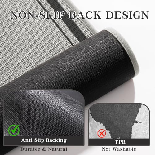 chakme 2 Piece Bathroom Rug Sets, Ultra Thin Bath Mat Quick Dry, Absorbent Non Slip Machine Washable, Dark Grey, 17"x24"+17"x32" - color: Dark Grey, size: 2-Piece (17" x 24" + 17" x 32")