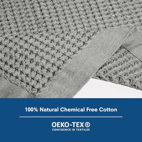 ONSEN Supima Cotton Waffle Bath Mat – Bathroom Rug, Washable Rug, Bathroom Floor Mat – Ultra-Absorbent, Quick-Dry, Soft & Durable Luxury Cotton - Cinder Grey, 20x30 in - color: Cinder Grey