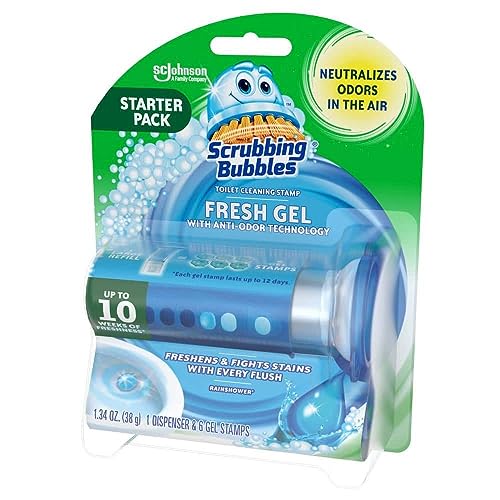 Scrubbing Bubbles Toilet Cleaning Gel Glade Rainshower, 1.34 Ounce (Pack of 2) - size: 1.34 Ounce (Pack of 2)