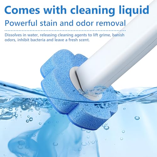 2 Pack Disposable Toilet Brush and Holder Set, Disposable Toilet Cleaning System Extended Handle with 48 Toilet Wand Refills, Toilet Brush for Toilet Bowl Cleaners, Bathroom Cleaning, Bathtub - size: 2 set gray and white + 48 refills