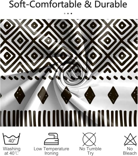 AOFOTO Bohemian Shower Curtain Black and White Geometric Design Shower Curtains with Black Tassel Boho Pattern Shower Curtains for Bathroom Waterproof Fabric Bath Curtain Sets with Hooks 36x72 Inches - color: Black Stripe, size: 36"W x 72"L (Pack of 1)