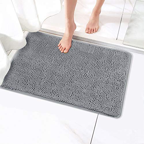Secura Bathroom Rugs 17x24 Inches – Thick Plush Bath Mat, Ultra Soft Absorbent Bathroom Mat, Non Slip Machine Washable Bath Rugs for Tub, Shower Room Floor (Gray) - color: Grey, size: 1'5" x 2' (Rectangular)