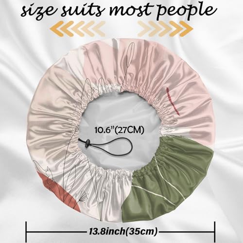 2 PCS Shower Cap Reusable Waterproof Double Layers Hair Caps Shower Bath Adjustable Elastic Hat for Women Girls Cute Aesthetic-Color Block Sunflower - color: AI18-Color Block Sunflower