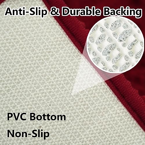 BOANKODU Bathroom Rugs Sets 2 Piece, Extra Soft Chenille Bath Mat Absorbent Bathroom Rug, Bathroom Mat with Sturdy PVC Non-Slip Bottom, Machine Washable Bath Rugs (Burgundy) - color: Burgundy, size: 16" x 24" + 20" x 32" (Rectangular)