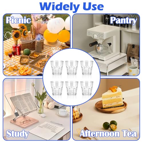 Plastic Drinking Glasses Set of 6, Unbreakable Water Tumbler, Acrylic Plastic Cups, Reusable Kids Drinking Cups for Children Kitchen Cocktail Picnic Party Juice Whiskey Wine (6pc-clear-160ml/5.4oz) - color: 6pc-clear-160ml/5.4oz