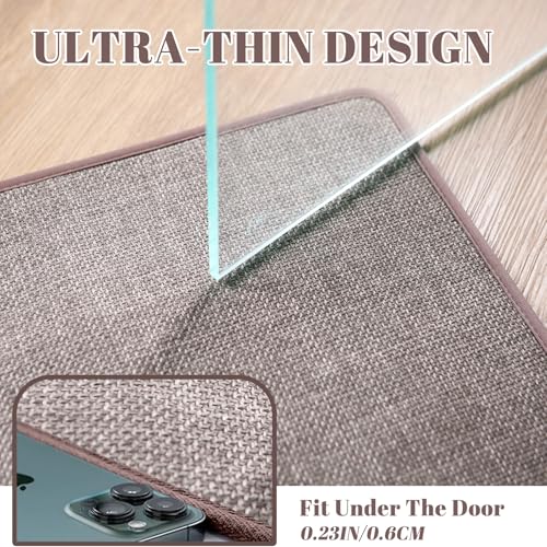 2 Pack Bathroom Rugs, Bath Mats for Bathroom Non Slip Washable, Quick Dry, Water Absorbing, Fits Under Door, Ultra Thin, Rubber Backing, Low Pile, Ideal for Shower, Sink,Oatmeal-24''x16' - color: Oatmeal, size: 24'' x 16'' (2 Pack)