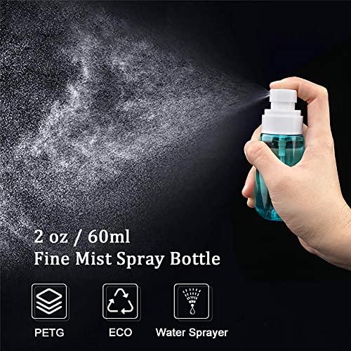 Cosywell Travel Spray Bottle TSA Approved 2oz 60ml 6 Pack Leak Proof Travel Spray Bottle Empty Small Spray Bottles for Perfume Essential Oils Toners Rose Water Cosmetics (6PCS-2PinkBlue2Clear) - color: 6 Pink×2+Blue×2+Clear×2, size: 2 oz