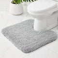 Toilet Rugs U-Shaped Mat 24x22, Contour Bathroom Mat - Ultra Soft & Absorbent Microfiber, Quick-Dry, Machine Washable with High Density Foam Latex Non Slip Backing, Grey - color: Grey, size: 24" X 22"(Toilet Rug)