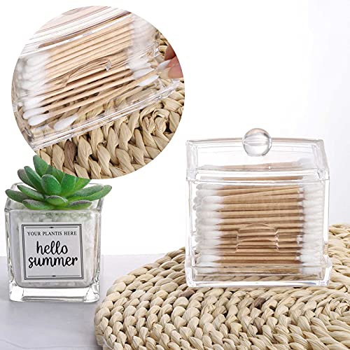 Tbestmax 10oz Qtip Holder Dispenser Big Clear Bathroom Organizer Accessories Decor for Storage-Qtips Cotton Ball Holder Apothecary Jars, Cotton Swabs, Floss Container - color: 1Pc-Clear