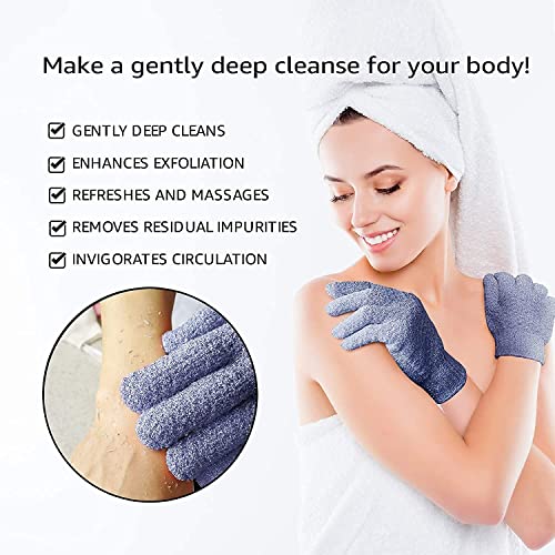 Evridwear Exfoliating Back Scrubber with Handles Two Sides for Body Shower Deep Cleans Skin Massages Invigorating Blood Circulation Men Women One Size (Back Scrubber + Heavy Gloves) - size: Back Scrubber + Heavy Gloves