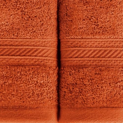 Superior 100% Cotton 3-Piece Towel Set, Heavyweight Plush Absorbent Towels for Bathroom, Spa, Gym, Integrated Hanging Hooks, Set Includes 1 Bath, 1 Hand, 1 Face Towel, Atlas Collection, Sandstone - color: Sandstone, size: 3-Piece Towel Set