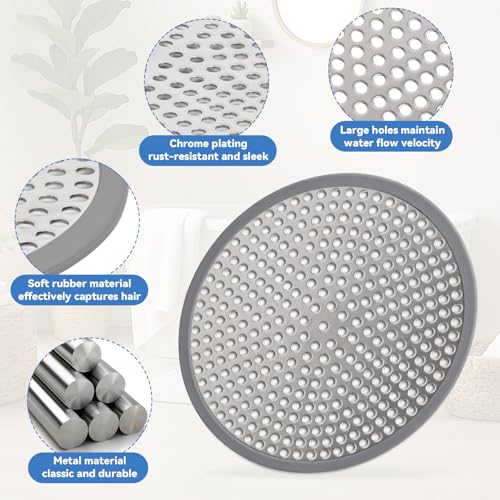 Shower Drain Hair Catcher,4.72",Hair Catcher for Bathroom Drain,Sink,Tub | Bathtub Drain Cover Protector,Easy Installation Clean,Prevents Clogged For Bath/Laundryroom/Kitchen,Drain,Sink,Bathtub - size: Round 4.72 inch