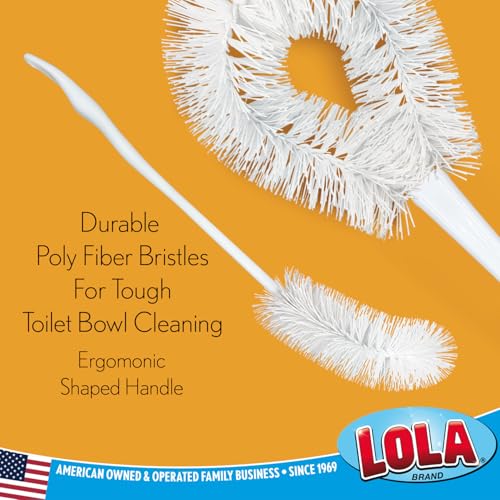 LOLA Toilet Bowl Brush w/Curved Head, Coated Wire, Durable Poly Bristles, Reaches Under Toilet Bowl Rim, 1 Pack - size: 1 Pack, style: Loop Style Bowl Brush