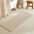 TYUU Pale Beige Long Bathroom Rug, Waffle Runner Rug Bathroom Non Slip Washable Super Absorbent Quick Dry Boho Farmhouse Bath Mat, 60''x24'' Pale Beige - color: Pale Beige, size: 2' X 5' (Runner)