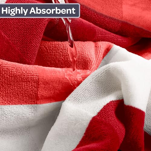 2-Piece Towel Set - 35x70in Extra Large Bath Towels - 500 GSM 100% Cotton Bath Towels - Absorbent Sheets for Shower, Gym, Spa, and Dorm Room by Lavish Home (Red) - color: Red
