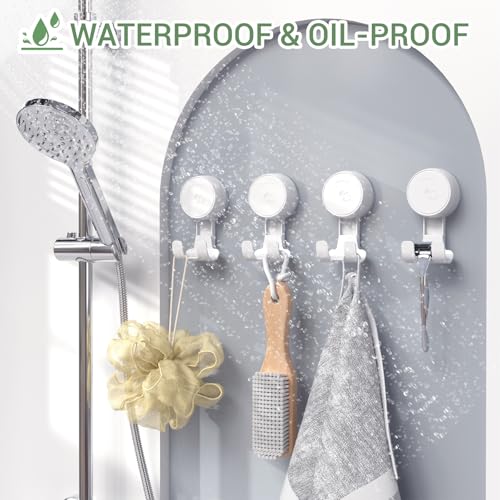 LUXEAR Suction Hooks Powerful Vacuum Suction Cup Hooks-4PACK Razor White - size: 4 Pack Razor