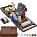 Bathtub Trays for Tub,Bath Tray, Foldable Bathtub Caddy,Brown - color: Brown