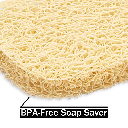 Bar Soap Dish Holder for Shower Bathroom Stainless Steel Rust Proof Self Draining with Beige Soap Saver Pad - color: Silver